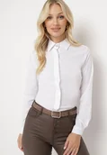 Koszule damskie - Biała Gładka Koszula Zapinana na Guziki Nothasai - miniaturka - grafika 1