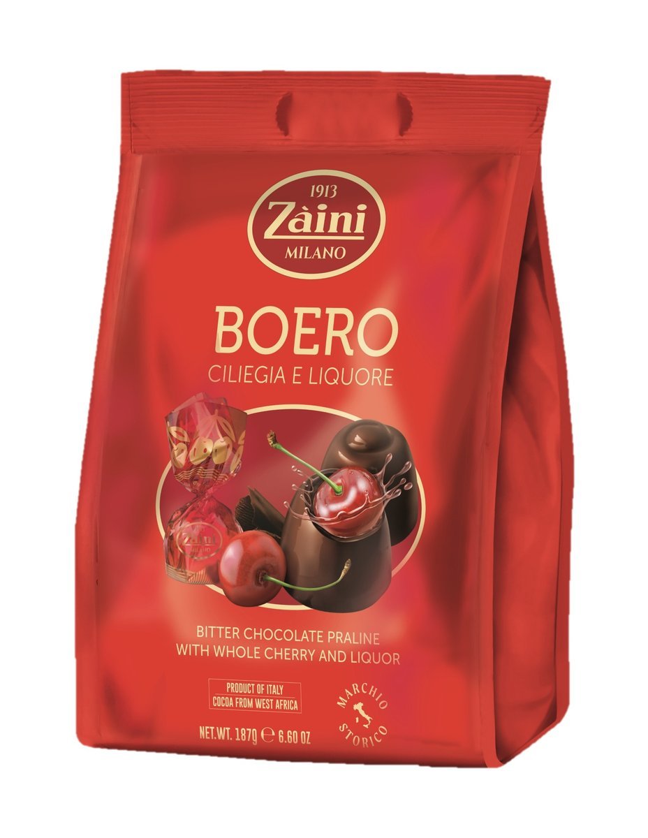 ZAINI BOERO WŁOSKIE WIŚNIE W CZEKOLADZIE DESEROWEJ 187G PRALINY NA PREZENT