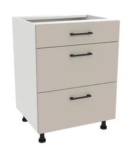 Szafka Dolna Presto 3 Szuflady 60X82 Cm Płyta Laminowana Biały/Kaszmir - Szafki kuchenne - miniaturka - grafika 1
