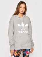 Bluzy damskie - Adidas Bluza adicolor Trefoil H33589 Szary Regular Fit - miniaturka - grafika 1