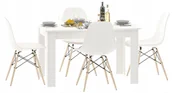 Stoły - Biały zestaw stół z 4 skandynawskimi krzesłami B0-E90 - miniaturka - grafika 1