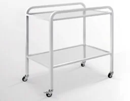 SZ mobilny stolik zabiegowy z blatami szklanymi - Meble i wyposażenie gabinetów medycznych - miniaturka - grafika 1