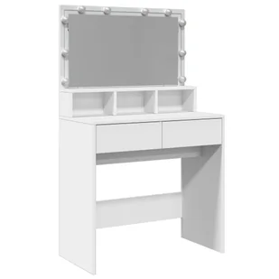vidaXL Toaletka z oświetleniem LED biała 80x41x134,5 cm - Toaletki - miniaturka - grafika 1