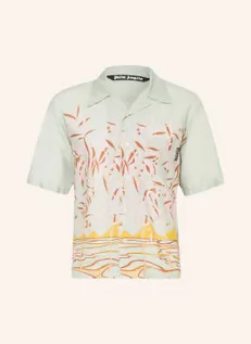 Koszule męskie - Palm Angels Koszula Z Krótkim Rękawem Comfort Fit gruen - grafika 1