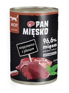 PAN MIĘSKO - Karma mokra dla kota wieprzowina z jeleniem puszka 400g - Mokra karma dla kotów - miniaturka - grafika 2