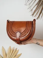 Torebki damskie - Skórzana torebka góralska ręcznie robiona Nicte wzory zakopane - miniaturka - grafika 1