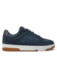 Sneakersy męskie - Sneakersy Tommy Hilfiger Th Basket Best Nubuck Mix FM0FM05119 Granatowy - miniaturka - grafika 1