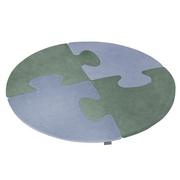 Maty edukacyjne - KiddyMoon Piankowe Puzzle do zabawy VELVET Okrąg zieleń lasu-błękit lodu 4 Zabawka mata - miniaturka - grafika 1