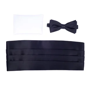 ZESTAW PAS SMOKINGOWY MUCHA POSZETKA , ZES-PAS-SMO-2 - Marynarki męskie - miniaturka - grafika 1