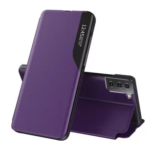 Eco Hurtel Leather View Case elegancki futerał etui z klapką i funkcją podstawki Samsung Galaxy S21+ 5G (S21 Plus 5G) fioletowy - Etui i futerały do telefonów - miniaturka - grafika 1