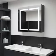 Szafki łazienkowe - VidaXL Lumarko Szafka łazienkowa z lustrem i LED, 80x12,2x68 cm 325545 VidaXL - miniaturka - grafika 1