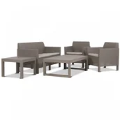 Meble ogrodowe - Zestaw mebli Orlando Set z ławostołem LYON : Kolor - cappuccino/piasek kod: BK-005224 - miniaturka - grafika 1