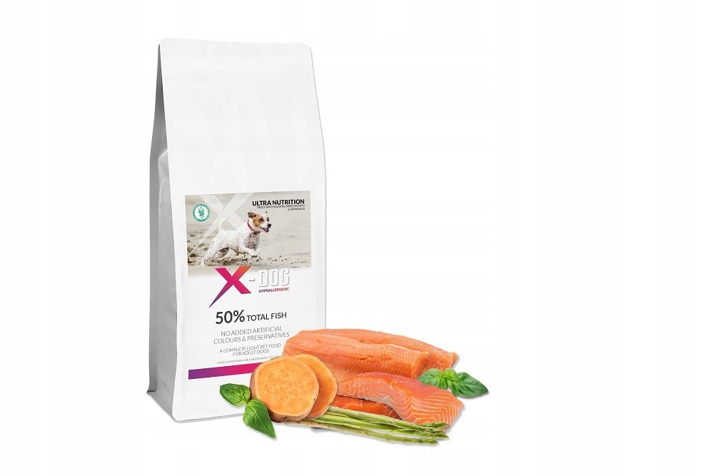 X-DOG GF ADULT M/L LIGHT PSTRĄG ŁOSOŚ BATAT 2KG