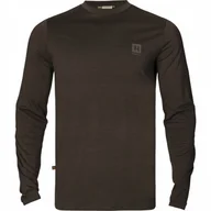 Pozostała odzież narciarska - T-Shirt koszulka myśliwska Harkila Base All Season L/S Shadow Brown M - miniaturka - grafika 1