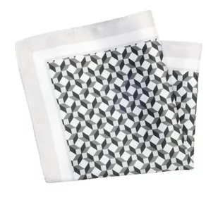 Poszetka Męska ALTIES, Szaro-Czarna Wzór Geometryczny, 3D, Męska, Elegancka - Alties - Apaszki i szaliki męskie - miniaturka - grafika 1