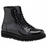 Botki męskie - Męskie zimowe buty trzewiki czarne ocieplane ekoskóra OM-FOBO-0175 V1 r 43 - miniaturka - grafika 1