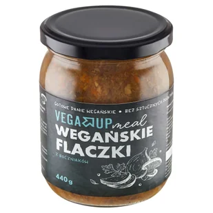 Vega Up | KM Vega, ul. Wschodnia 4 6, 95-200 Pabia Vega Up | KM Vega ul Wschodnia 4/6 95-200 Pabia Flaczki wegańskie z boczniaków 440 g Vega Up M00-4263-93287 - Szybkie dania obiadowe - miniaturka - grafika 1