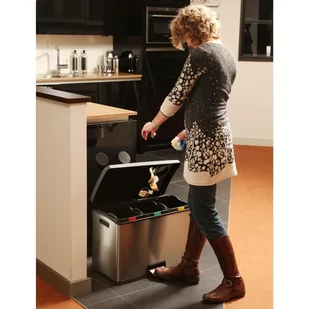 Vepa Bins EKO Kosz na śmieci z pedałem Rejoice, 3x12 L, matowy, srebrny - Pozostałe akcesoria do uprawy roślin - miniaturka - grafika 1