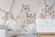 Tapety - Cutty Cats Pink Tapeta dziecięca z Kotkami - miniaturka - grafika 1