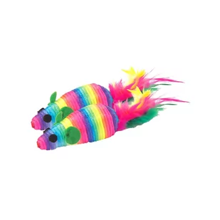 Zabawka mysz piórka Happet K038 5cm 2szt - Zabawki dla kotów - miniaturka - grafika 1