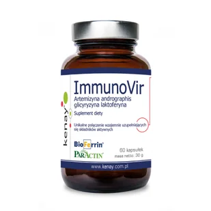 KENAY ImmunoVir artemizyna andrographis glicyryzyna laktoferyna x 60 kaps Kenay - Przeziębienie i grypa - miniaturka - grafika 1