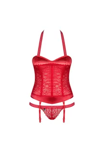 Obsessive sklep producenta Seksowny, czerwony gorset Flameria  L/XL - Bielizna erotyczna damska - miniaturka - grafika 3