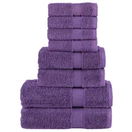 Ręczniki - vidaXL 8-cz. zestaw ręczników premium, fioletowy, 600 g/m2, bawełna - miniaturka - grafika 1