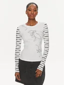 Bluzki damskie - Desigual Bluzka Boston 24SWTK70 Biały Slim Fit - miniaturka - grafika 1
