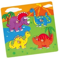 Układanki dla dzieci - VIGA TOYS Drewniane Puzzle Dinozaury Układanka Niespodzianka Viga Toys 59565 - miniaturka - grafika 1