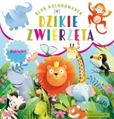 Książki edukacyjne - Dzikie zwierzęta. Blok kolorowanek + naklejki - miniaturka - grafika 1