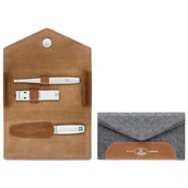 Zestawy kosmetyków damskich - Zwilling ZWILLING TWINOX 97698-005-0 zestaw do manikiuru, filc i skóry, 3-częściowy, szary, pedicure w podróży - miniaturka - grafika 1