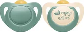 Smoczki uspokajające - NUK Smoczek lateks 0-6 m x 2 szt. For Nature zielony eukaliptus 762081 Nuk - miniaturka - grafika 1