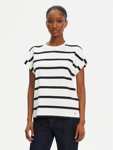 Tommy Hilfiger T-Shirt Gold Button WW0WW45628 Granatowy Regular Fit - Koszulki i topy damskie - miniaturka - grafika 1