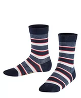 Skarpetki damskie - FALKE Unisex dziecięce skarpety mieszane w paski, bawełna, szaro-niebieskie, wiele innych kolorów, wzmocnione skarpety dziecięce ze wzorem, oddychające, cienkie, z paskami i prążkami, 1 para, - miniaturka - grafika 1
