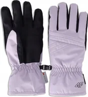 Rękawiczki - Damskie rękawice narciarskie 4F FGLF159 fioletowy 52S XL - miniaturka - grafika 1
