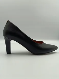 Czarne klasyczne czółenko stylowy obcas polska marka PULSO r. 38 - Czółenka - miniaturka - grafika 1