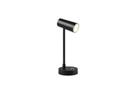 Lampy stojące - Trio Leuchten Lampa stołowa czarna z 3-stopniowym ściemnianiem LED i akumulatorem - Teleskop - miniaturka - grafika 1