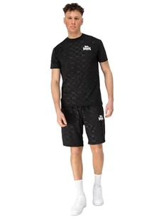 Lonsdale Męska koszulka funkcyjna i szorty zestaw normalnego kroju PRESTWOOD, czarny/biały, 3XL - Spodenki damskie - miniaturka - grafika 1