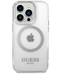 Etui do iPhone 14 Pro Max Guess Outline Silver MagSafe - przezroczysty - Etui i futerały do telefonów - miniaturka - grafika 1