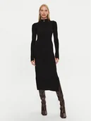 Sukienki - Patrizia Pepe Sukienka dzianinowa 2A2848/K214-K103 Czarny Regular Fit - miniaturka - grafika 1