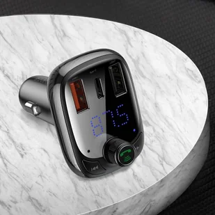 Baseus Transmiter FM Bluetooth 5.0 ładowarka samochodowa PPS Quick Charge QC4.0 Power Delivery USB Typ C / micro SD 5A 36W czarny (CCTM-B01) - Transmitery FM - miniaturka - grafika 20