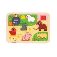 Układanki dla dzieci - Puzzle drewniane 3D 7 el. Na farmie Janod - miniaturka - grafika 1