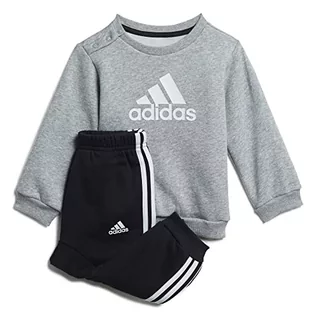 Koszulki i topy damskie - adidas H28835 I BOS LOGO JOG Spodnie Top: średni szary wrzosowy/biały Spód: czarny/biały 6-9 m - grafika 1