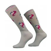 Skarpetki jeździeckie - Comodo Podkolanówki jeździeckie UNICORN - szary melanż - miniaturka - grafika 1