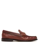 Mokasyny damskie - Tommy Hilfiger Mokasyny Hilfiger Penny Loafer Smooth Lth FW0FW09249 Brązowy - miniaturka - grafika 1
