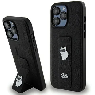 Etui Karl Lagerfeld KLHCP13LGSACHPK Apple iPhone 13 / 13 Pro hardcase Gripstand Saffiano Choupette Pins czarny/black - Etui i futerały do telefonów - miniaturka - grafika 1