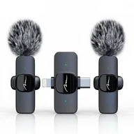 Mikrofony komputerowe - MICRO-MIC DUO - 2x Mikrofon Bezprzewodowy Krawatowy zestaw, na klips, iOS & Android OTG, mini, superczuły. USB-C & LIGHTNING - miniaturka - grafika 1