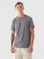 Koszulki sportowe męskie - Męski t-shirt basic 4F 4FWMM00TTSHM2256 - szary - miniaturka - grafika 1
