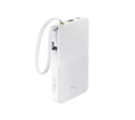 Powerbanki - Baseus EnerFill FC51 Bipow2 Pro Digital Display 10000mAh Wbudowany kabel USB-C 22,5W Biały - miniaturka - grafika 1