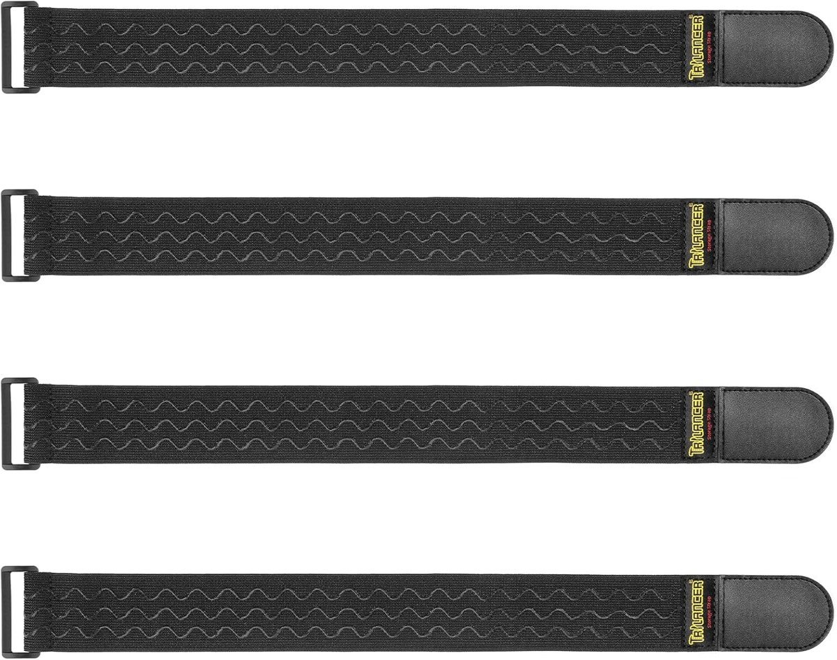 Elastyczne Paski Zaciskowe z Antypoślizgowymi Paskami,46x5cm(Zestaw 4 Sztuk) Paski na Rzepy z Klamrą do Przechowywania do Spinania do Przedłużaczy,K..